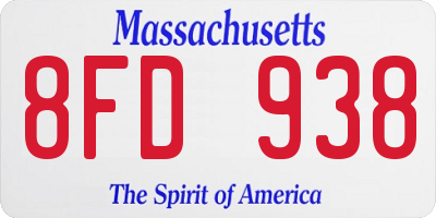 MA license plate 8FD938