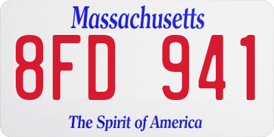 MA license plate 8FD941