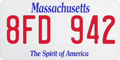 MA license plate 8FD942