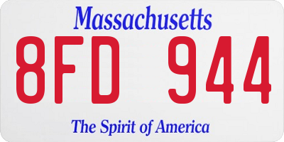 MA license plate 8FD944