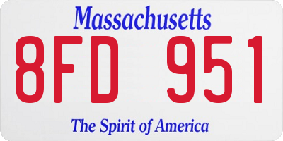 MA license plate 8FD951