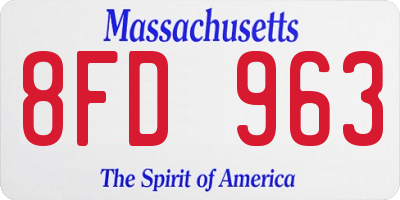 MA license plate 8FD963