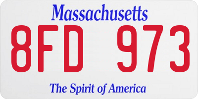 MA license plate 8FD973
