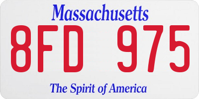 MA license plate 8FD975
