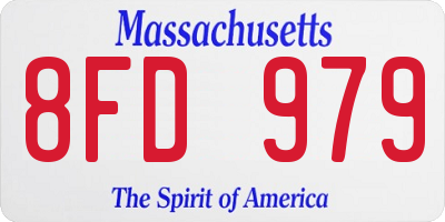 MA license plate 8FD979