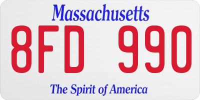 MA license plate 8FD990