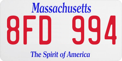 MA license plate 8FD994