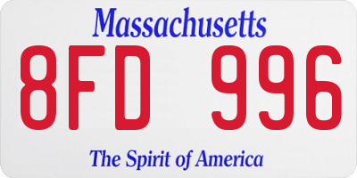 MA license plate 8FD996