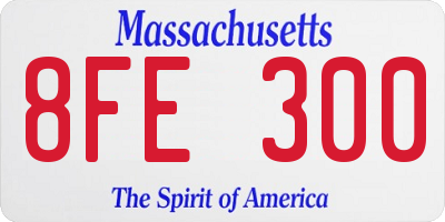 MA license plate 8FE300