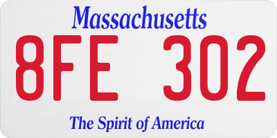 MA license plate 8FE302