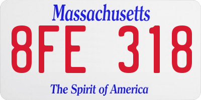 MA license plate 8FE318