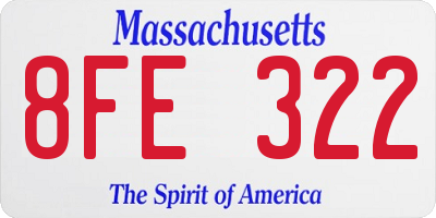 MA license plate 8FE322