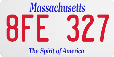 MA license plate 8FE327