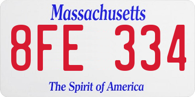 MA license plate 8FE334