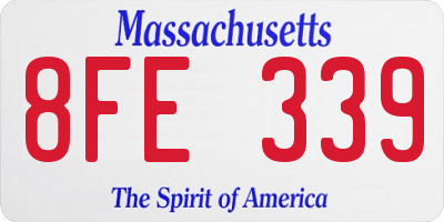 MA license plate 8FE339