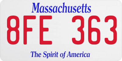 MA license plate 8FE363