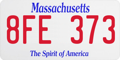 MA license plate 8FE373