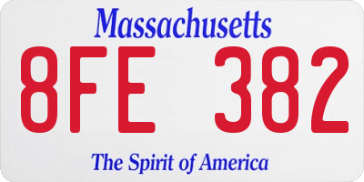 MA license plate 8FE382