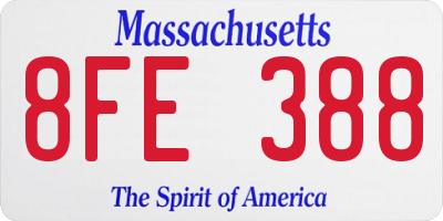 MA license plate 8FE388