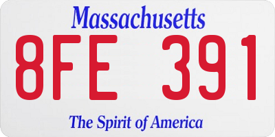 MA license plate 8FE391