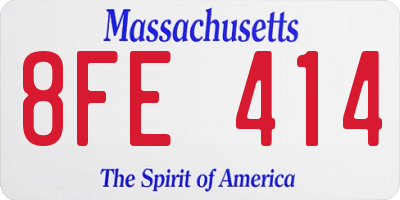 MA license plate 8FE414