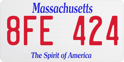 MA license plate 8FE424