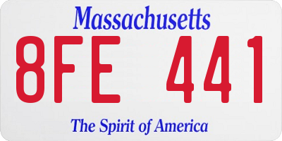 MA license plate 8FE441
