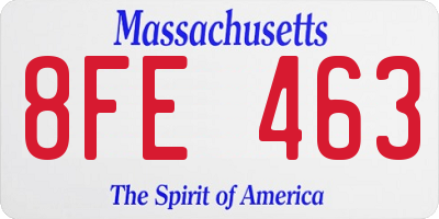 MA license plate 8FE463