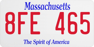 MA license plate 8FE465