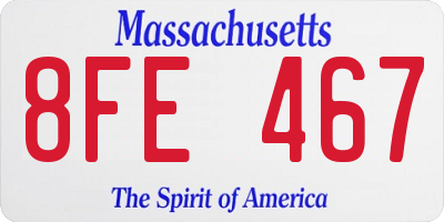 MA license plate 8FE467