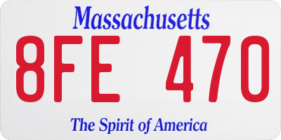 MA license plate 8FE470