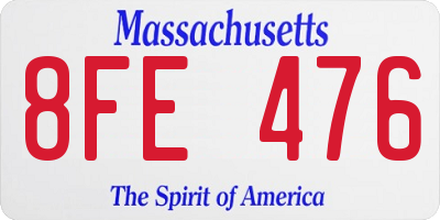 MA license plate 8FE476