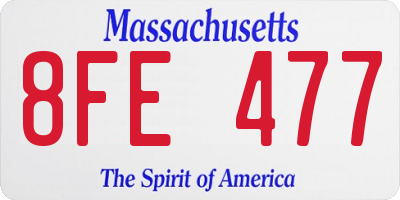 MA license plate 8FE477