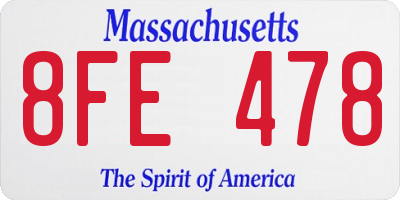 MA license plate 8FE478