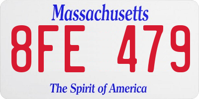 MA license plate 8FE479