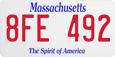 MA license plate 8FE492