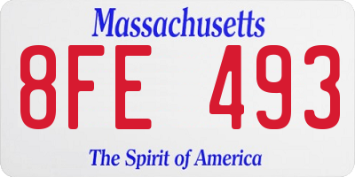 MA license plate 8FE493