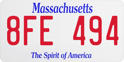 MA license plate 8FE494