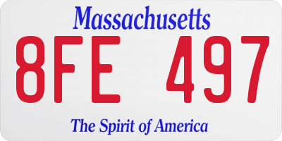 MA license plate 8FE497