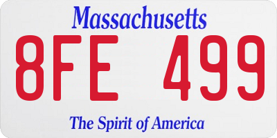 MA license plate 8FE499