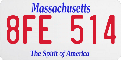 MA license plate 8FE514