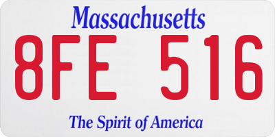 MA license plate 8FE516