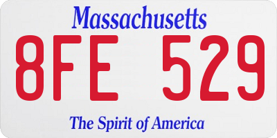 MA license plate 8FE529