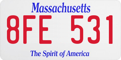 MA license plate 8FE531