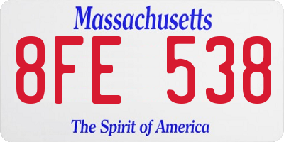 MA license plate 8FE538