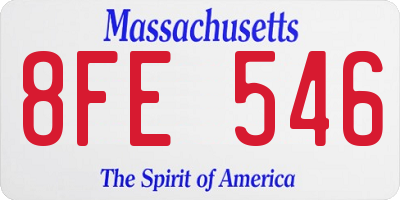 MA license plate 8FE546