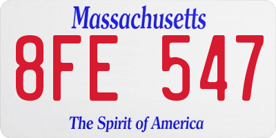 MA license plate 8FE547