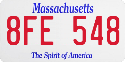 MA license plate 8FE548