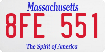 MA license plate 8FE551