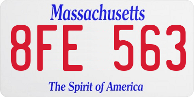 MA license plate 8FE563